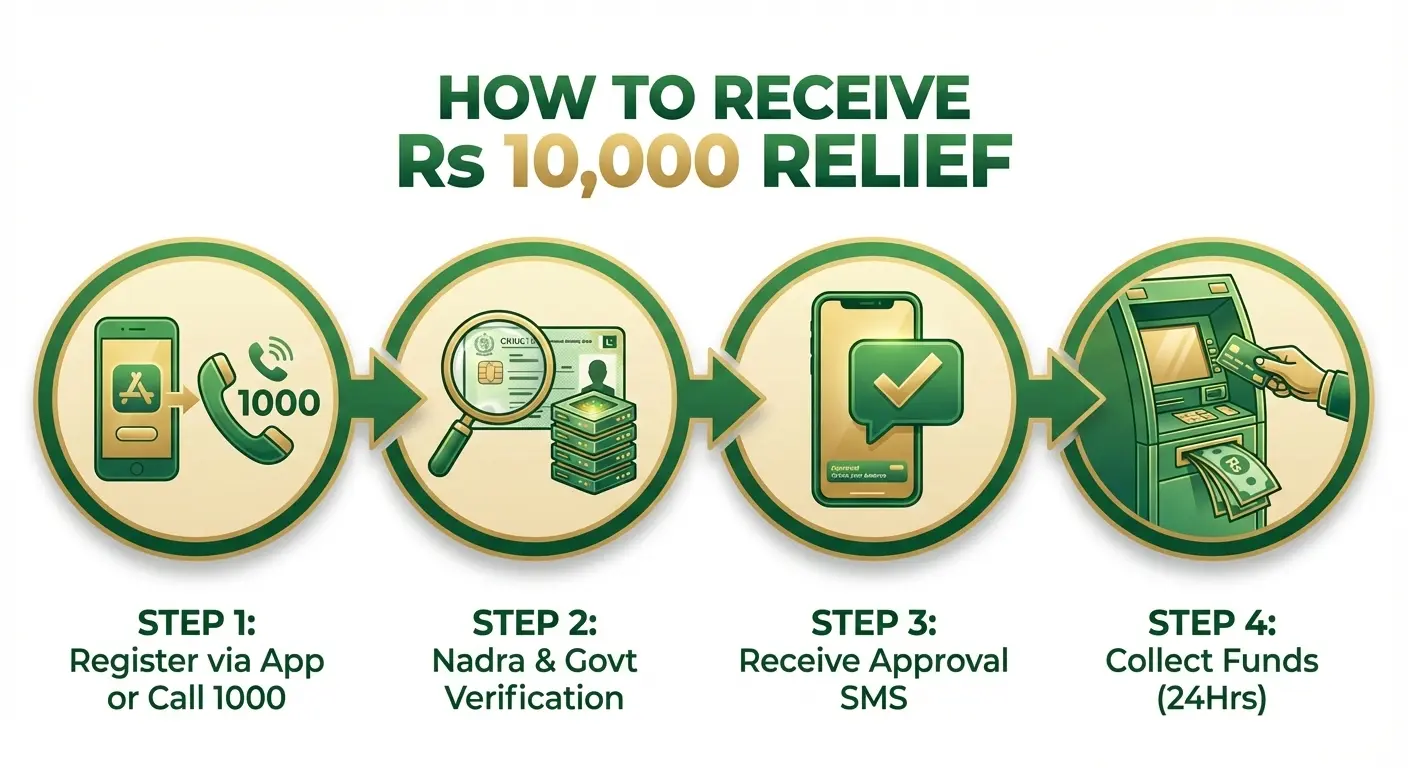 رمضان ریلیف کے 4 مراحل پر مبنی انفوگرافک